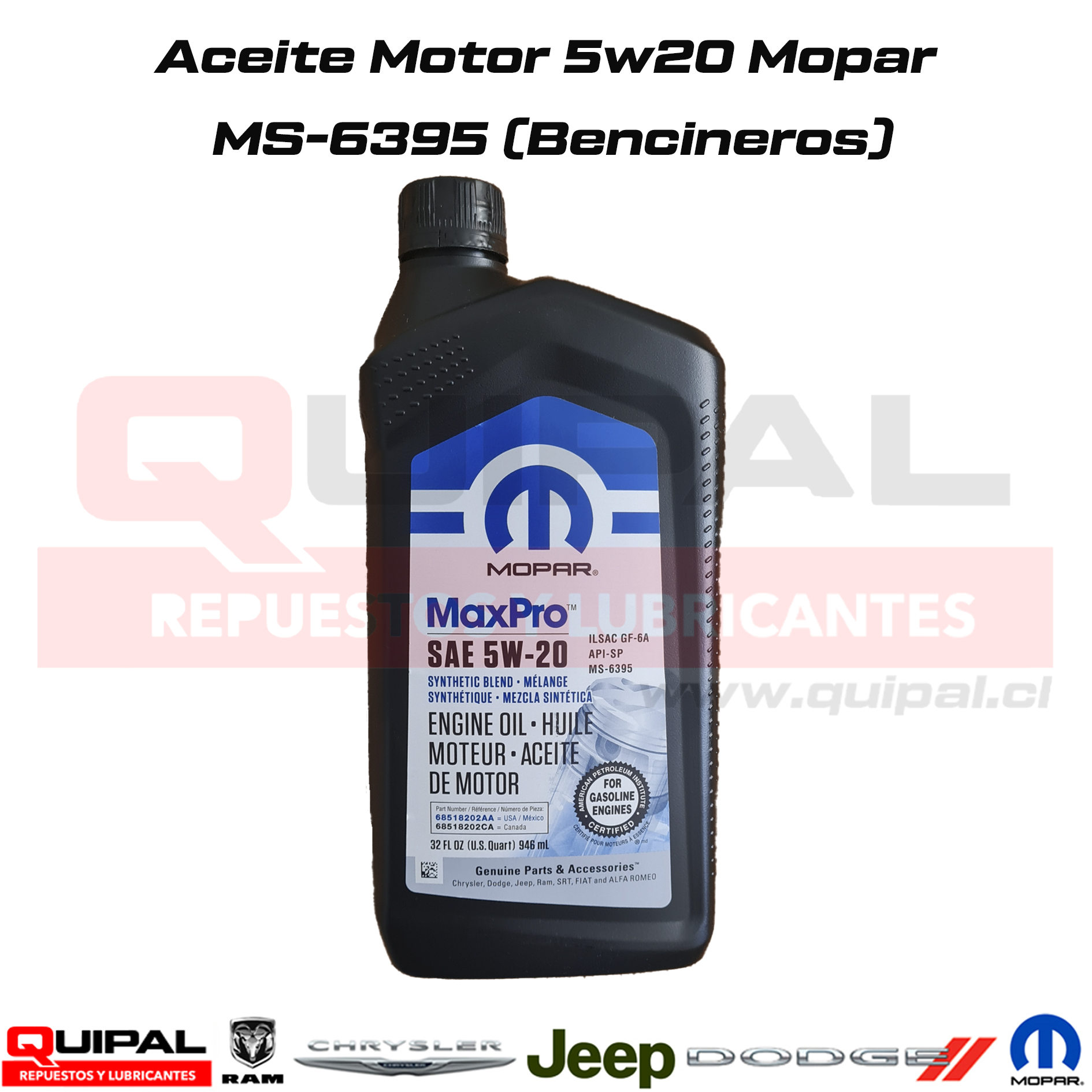 Aceite Motor Mopar 5w-20 946 Ml