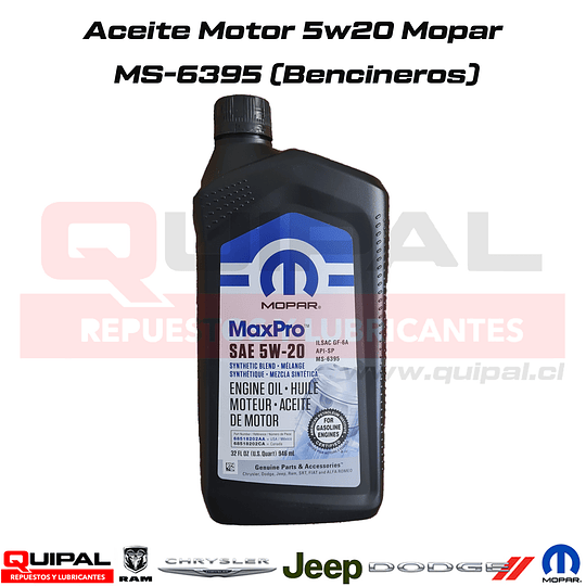 Aceite MOPAR MaxPro 5w20 946ml