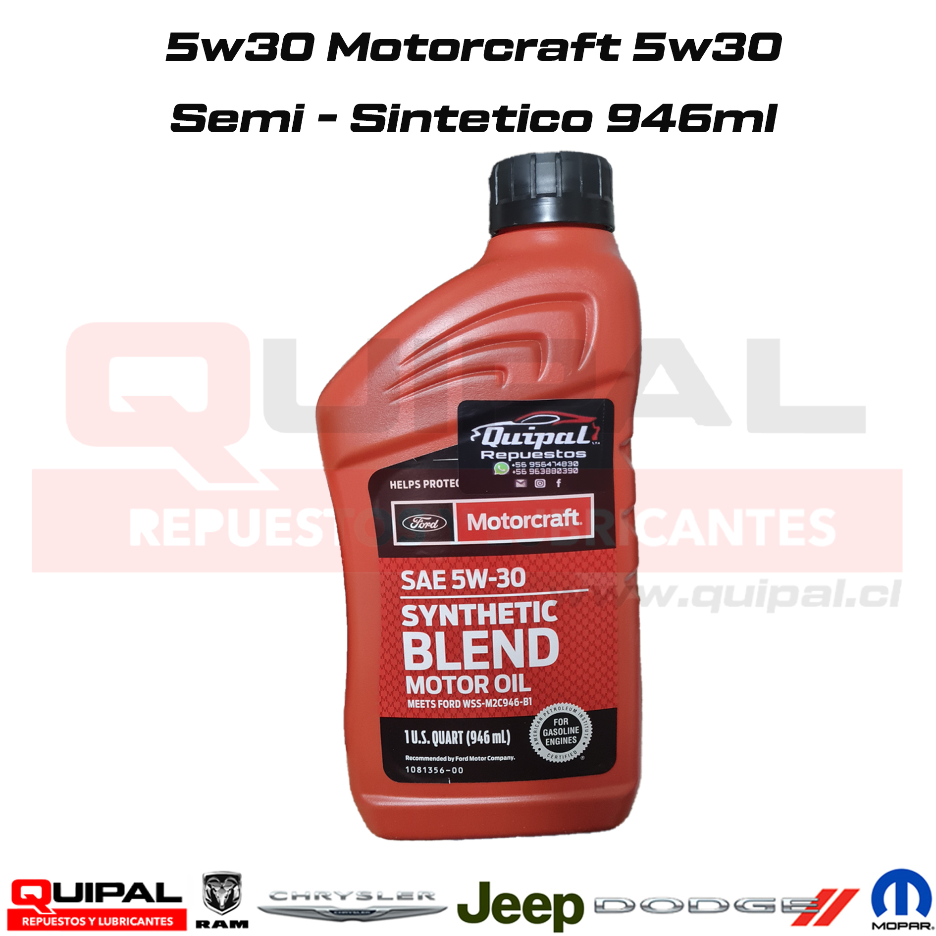 5w30 Motorcraft Semi-Sintético 946ml