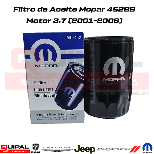 Filtro Aceite Original Mopar 3.7 2001-2008 (Dakota /Durango /Cherokee)