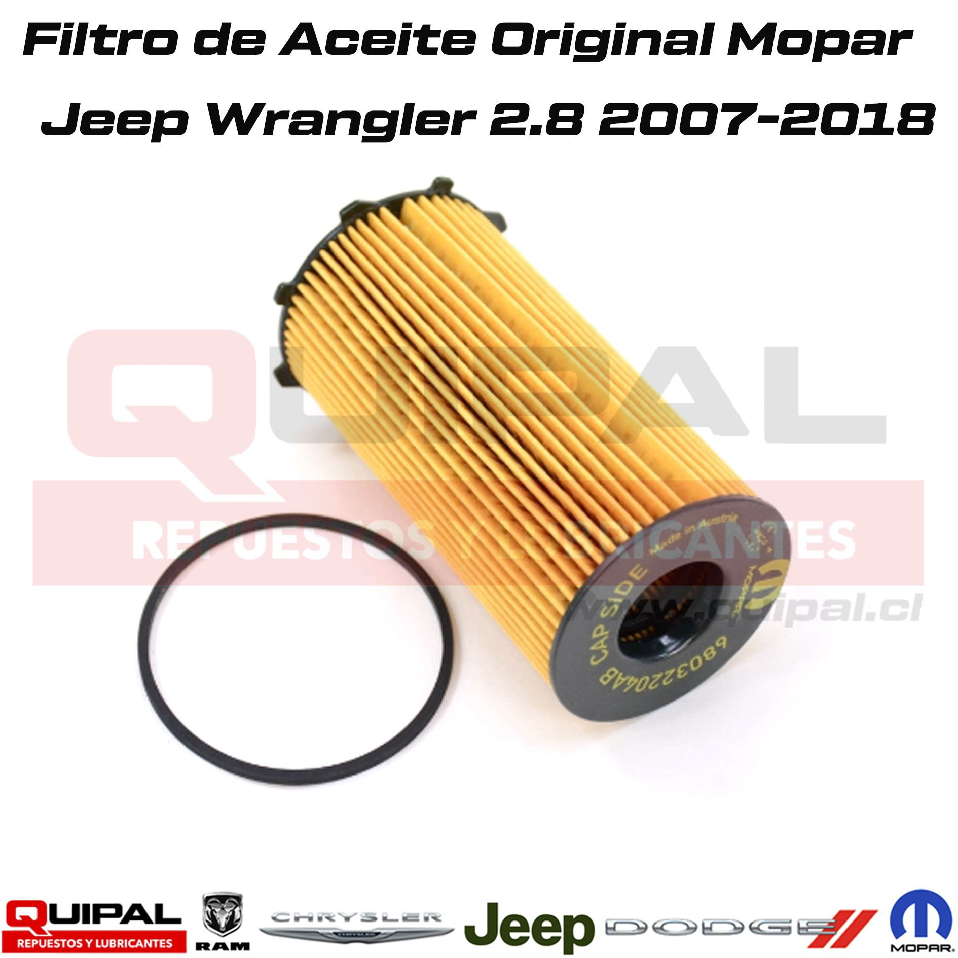 Filtro de Aceite Mopar Wrangler 2.8