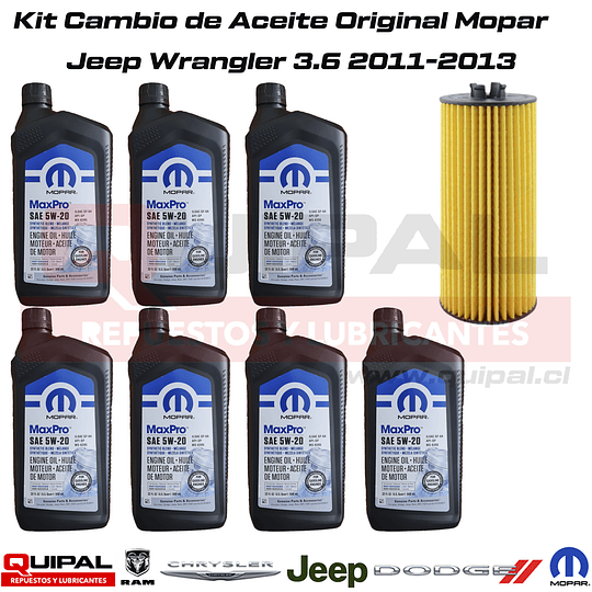 Kit Cambio Aceite Original Mopar Jeep Wrangler 3.6 11-13