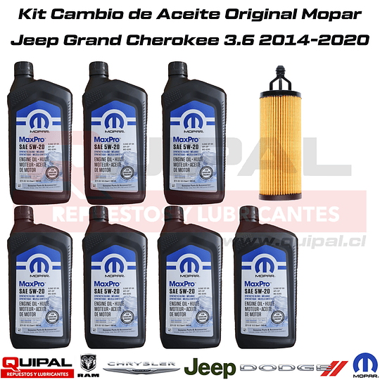 Kit Cambio Aceite Original Mopar Jeep Grand Cherokee 3.6 14-20