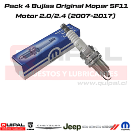 Pack 4 bujías Original Mopar Motor 2.0/2.4 2007-2017