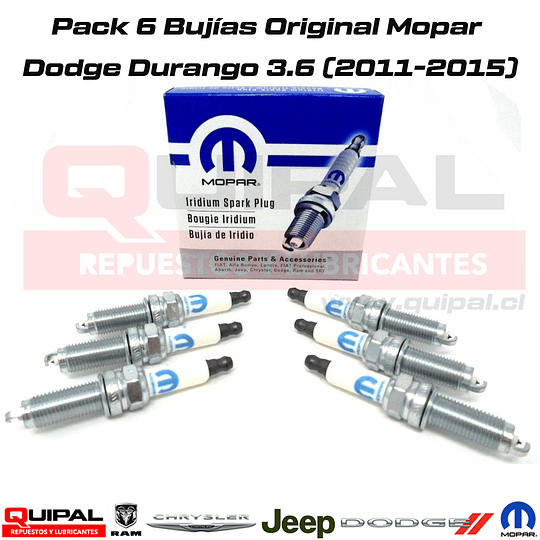 Pack 6 Bujías Original Mopar Durango, Grand Cherokee 3.6 11-15