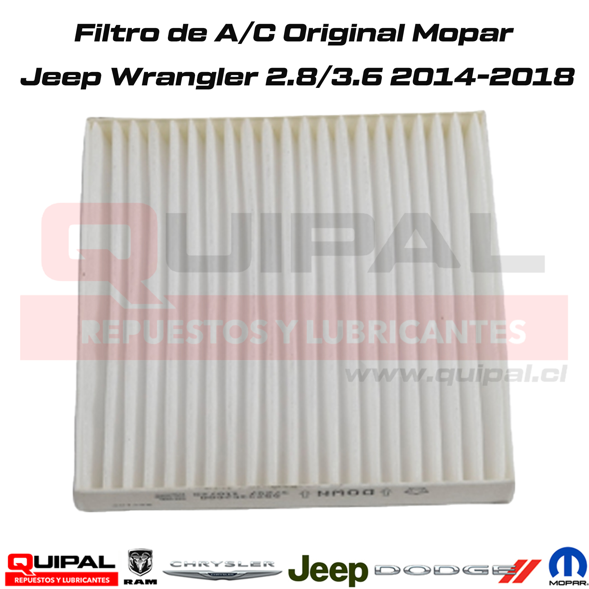 Filtro de A/C Original Mopar Jeep Wrangler 2.8/3.6 2014-2018