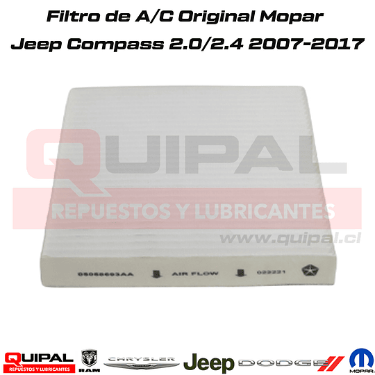 Filtro de A/C Original Mopar Jeep Compass/Patriot 2.0/2.4 2007-2017