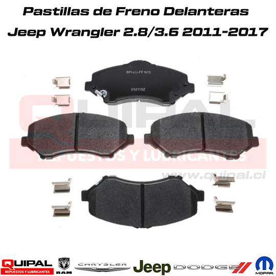 Pastillas de Freno Delanteras Jeep Wrangler 2.8/3.6 2011-2017