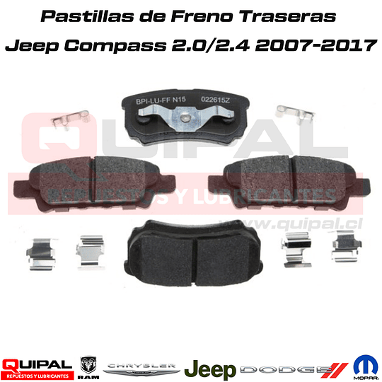 Pastillas de freno traseras Jeep Compass 2.0/2.4 2007-2017