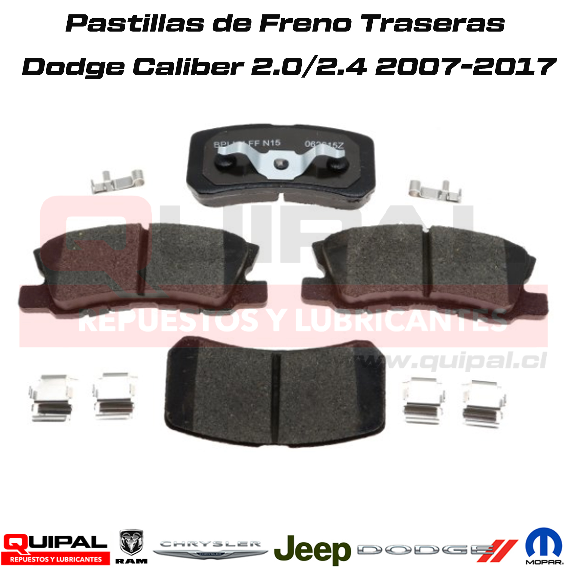 Pastillas de freno traseras Dodge Caliber 2.0/2.4 2007-2012