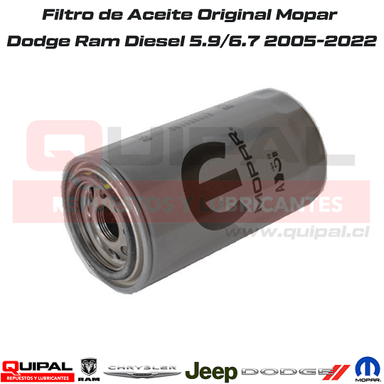 Filtro de aceite original Mopar Dodge Ram 5.9/6.7