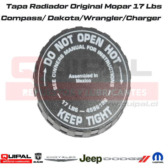 Tapa de Radiador Original Mopar (Compass, Wrangler, Dakota)