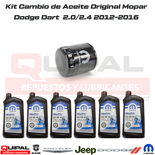 Kit Cambio de Aceite Dodge Dart 2.0/2.4 2012-2016