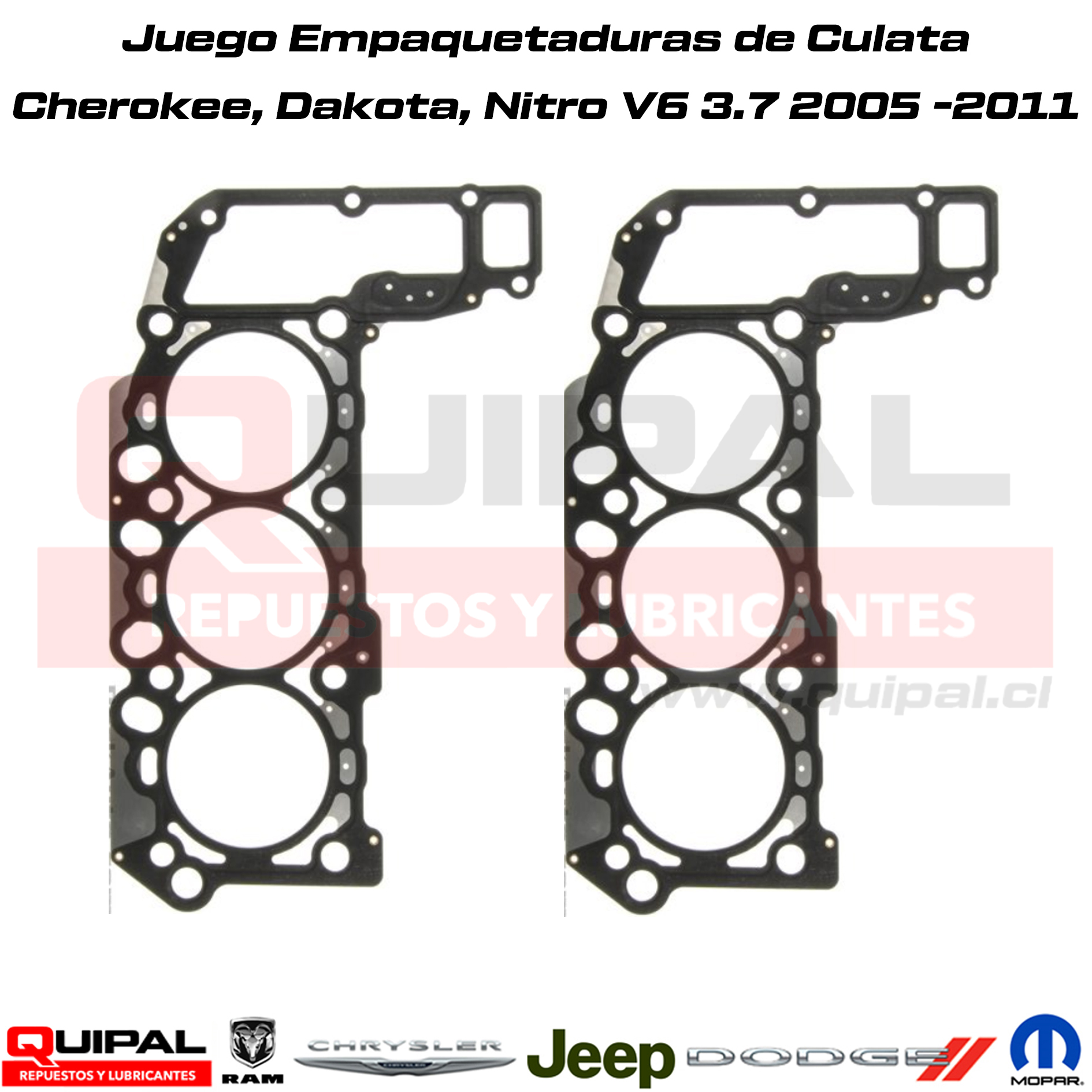 Juego Empaquetaduras Culata V6 3.7 (Dakota, Nitro, Cherokee) 05-12
