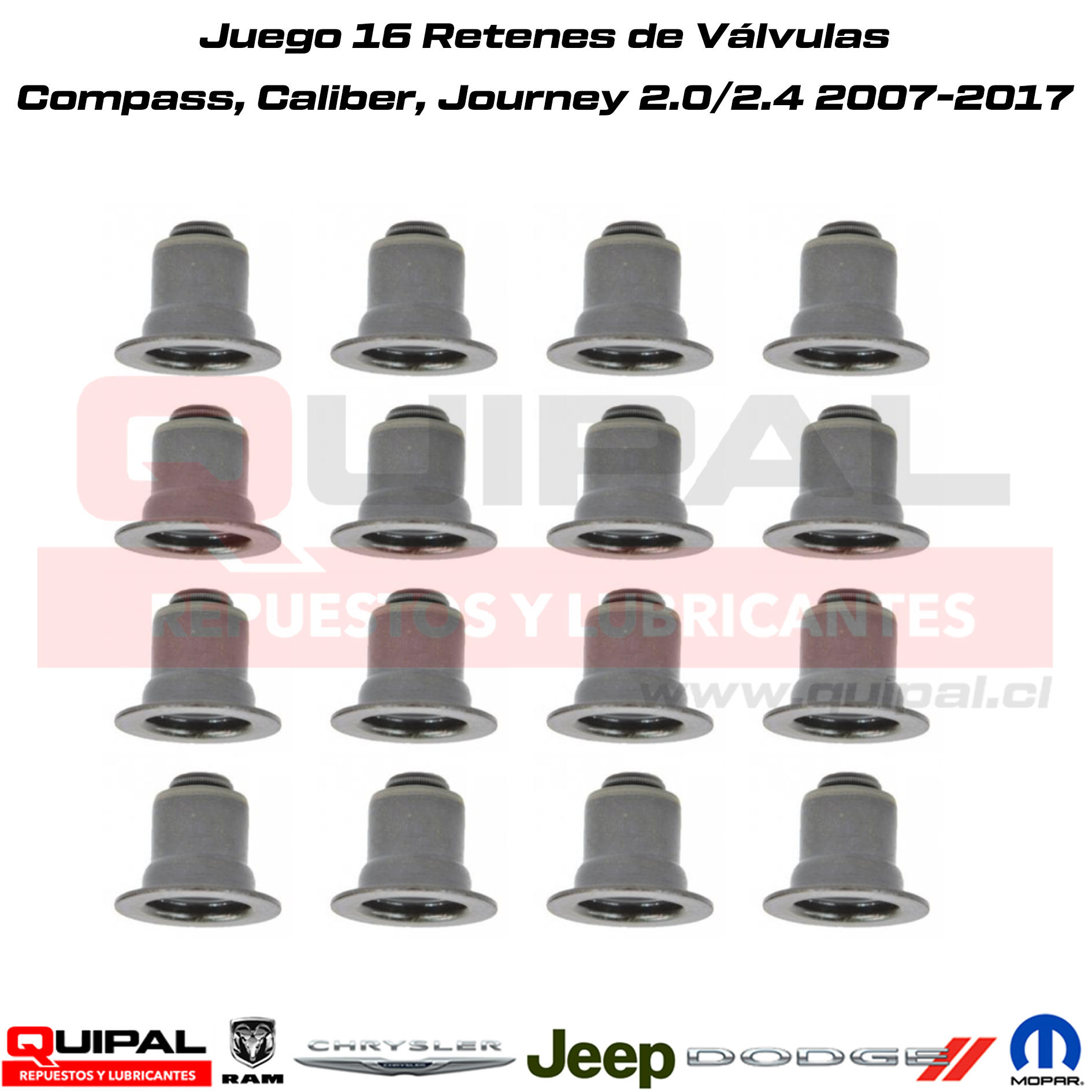 Juego 16 Retenes de Válvulas (Compass, Caliber, Journey) 2.0/2.4 2007-2017