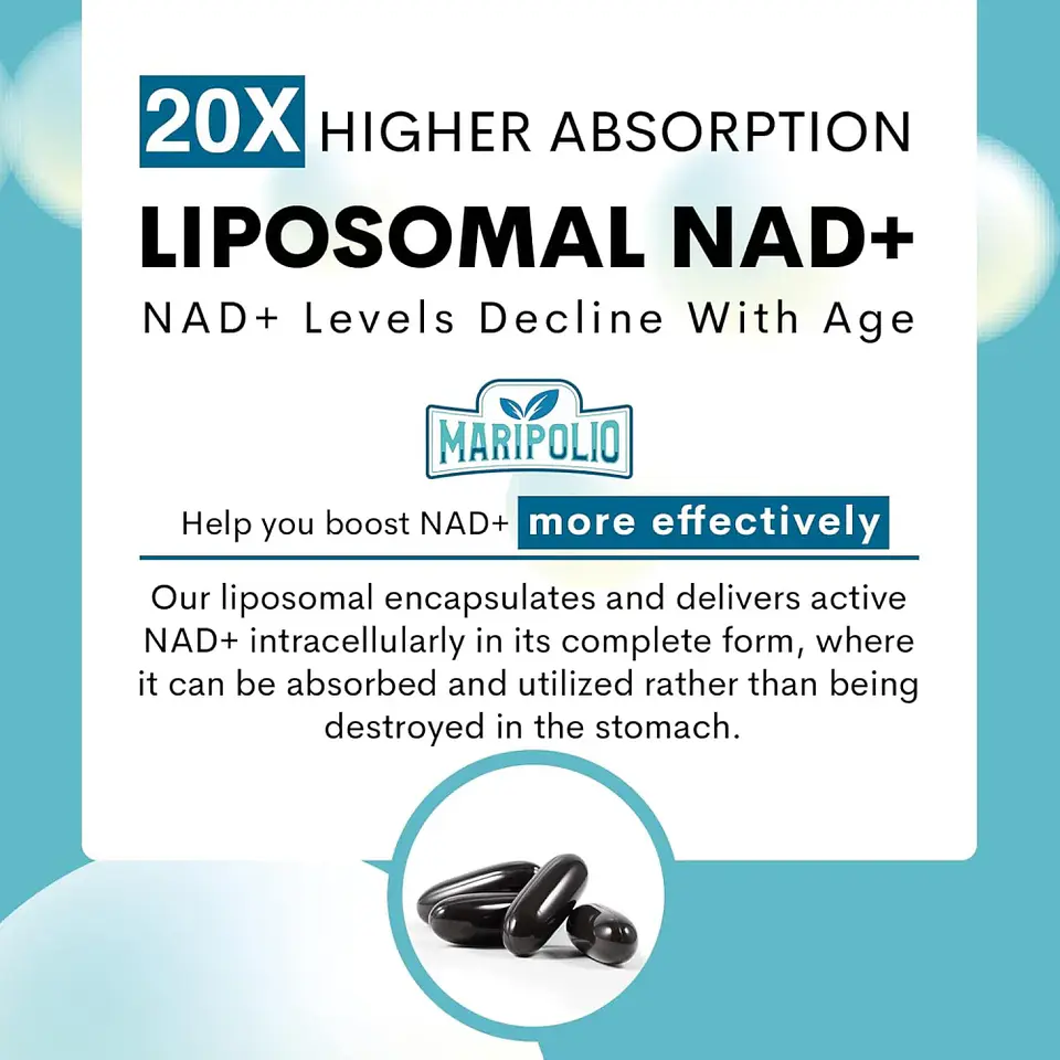  NAD+ LIPOSOMAL NICOTINAMIDA 1000MG 60 CAPSULAS MARIPOLIO 2