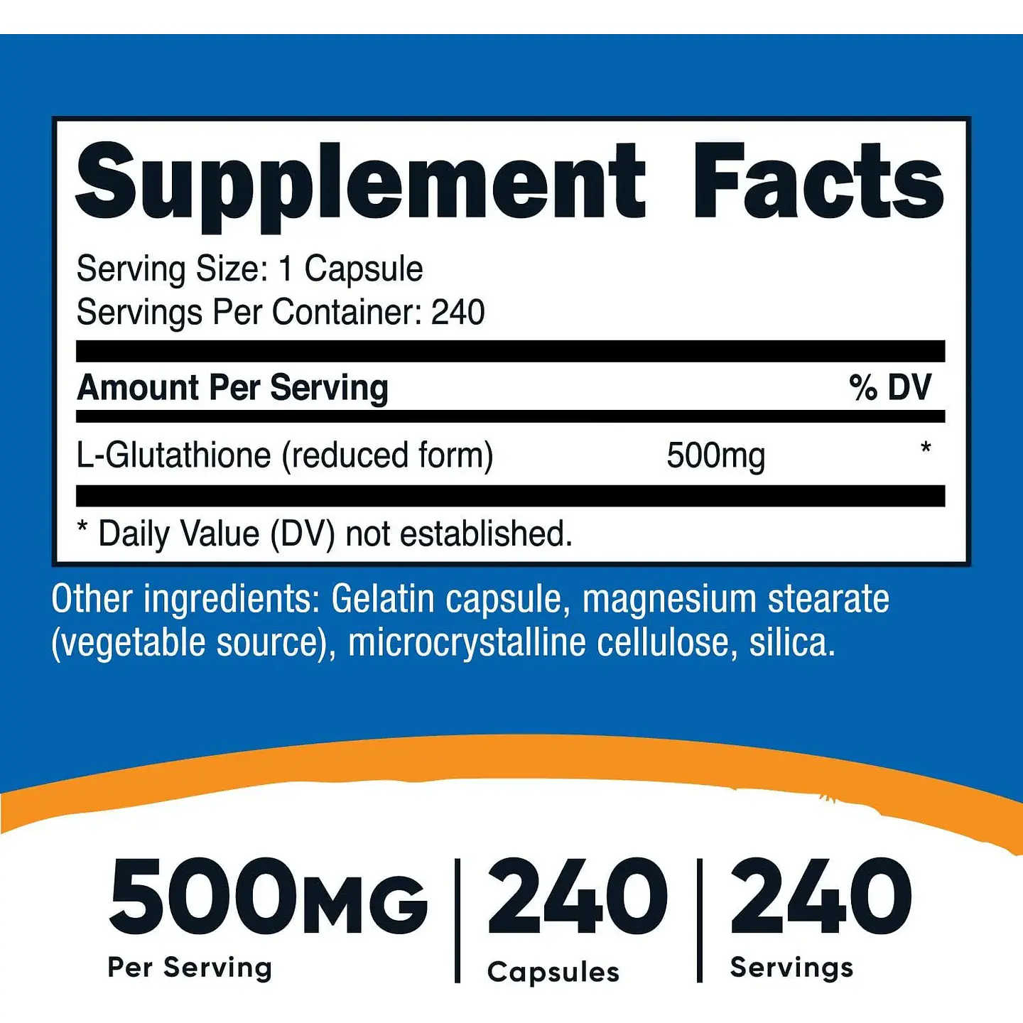 Glutation glutathione 500 mg 240 cápsulas 2