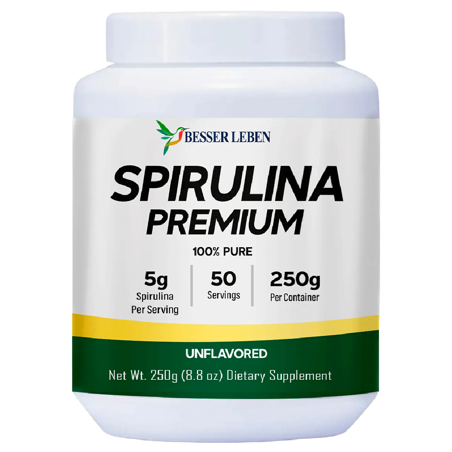 SPIRULINA PREMIUM 100% PURO  BESSER LEBEN ALEMÁN 2