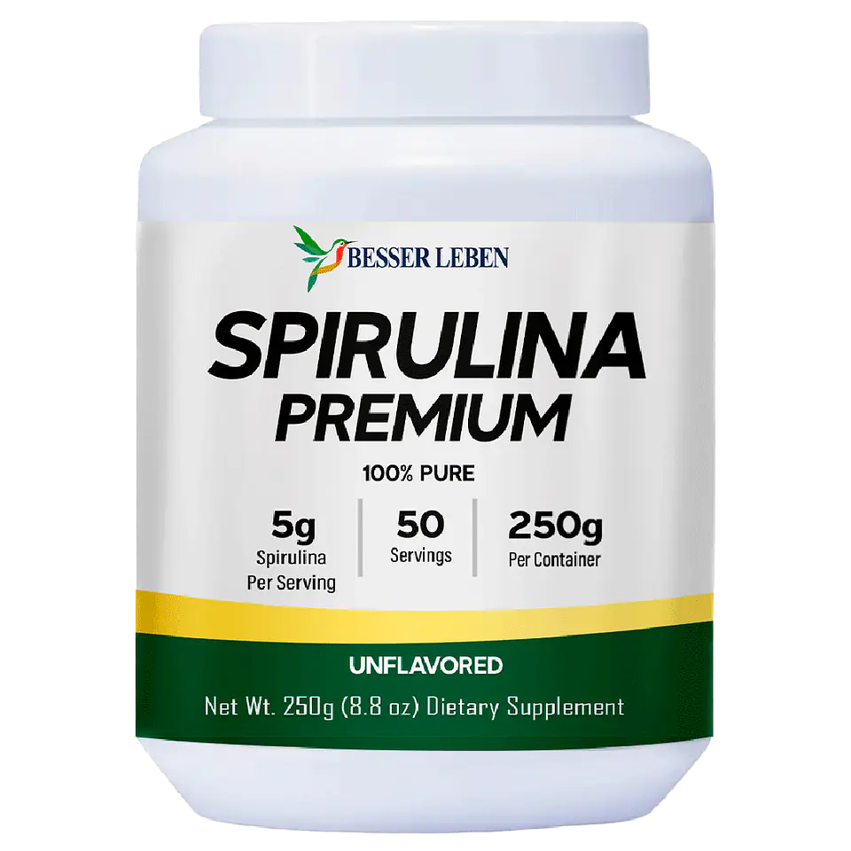 SPIRULINA PREMIUM 100% PURO  BESSER LEBEN ALEMÁN 2