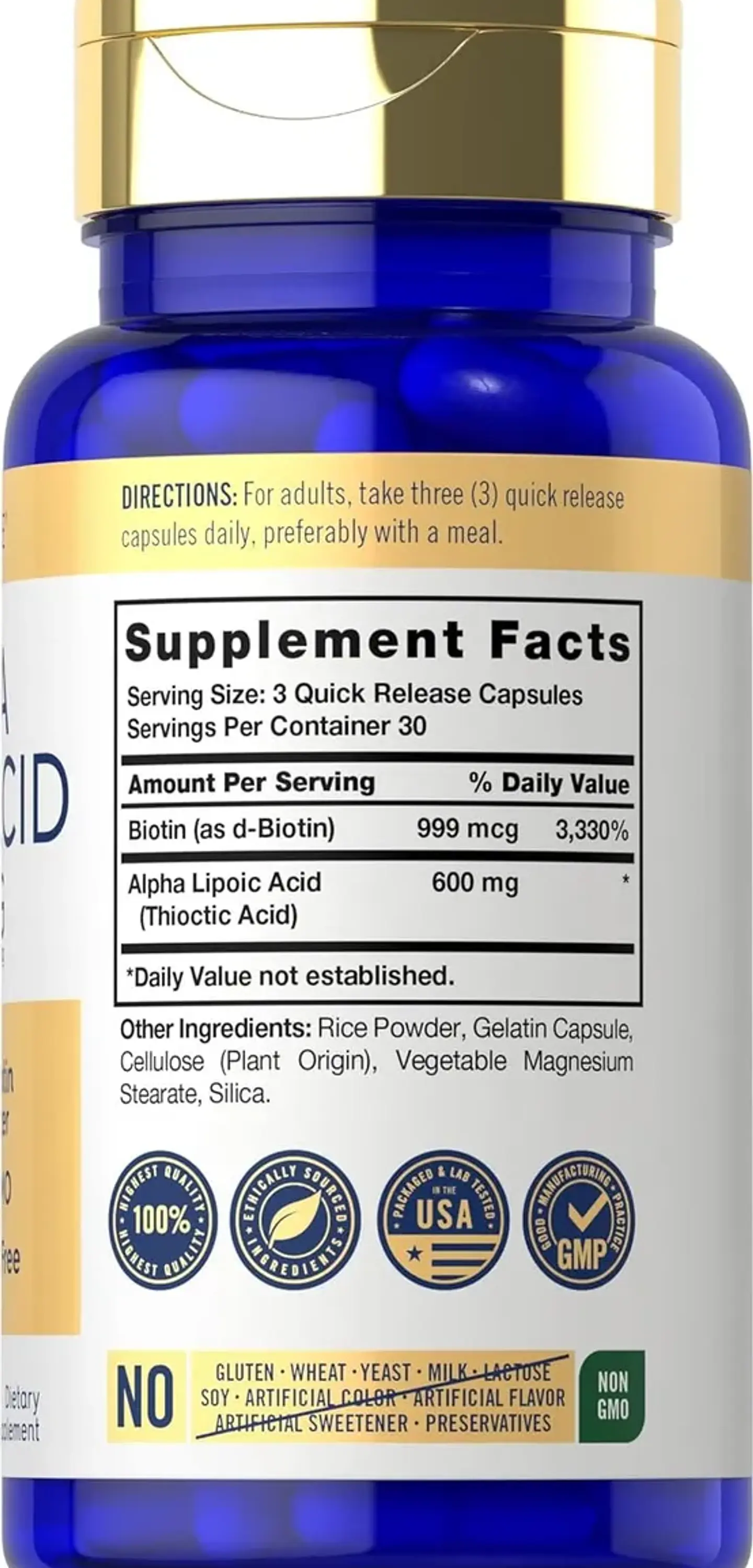 Alpha Lipoic Acid 600 Mg X 90 Caps - Carlyle 3