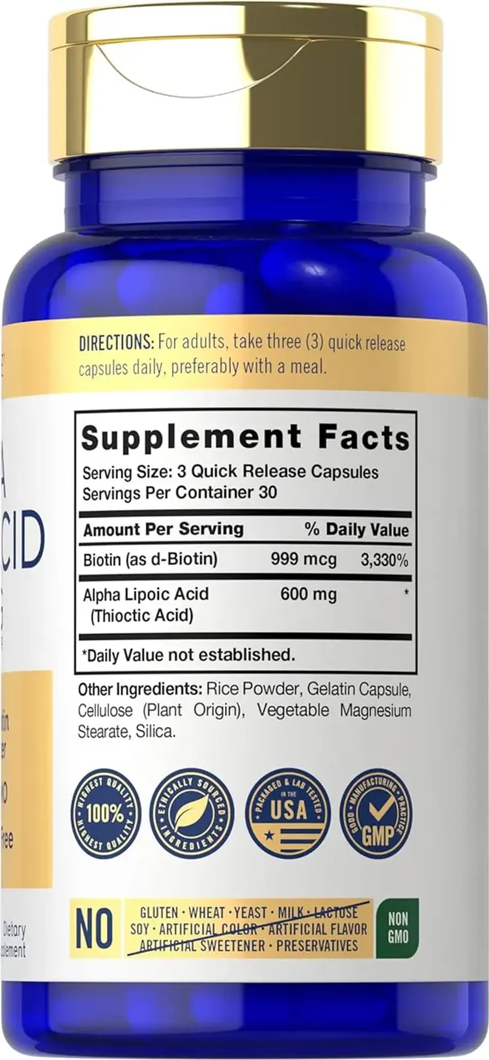 Alpha Lipoic Acid 600 Mg X 90 Caps - Carlyle 3