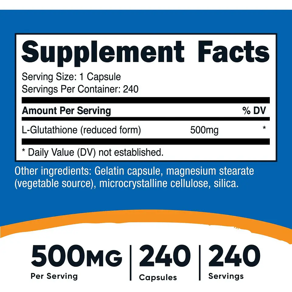 Glutamina 180 capsulas 500 mg 2