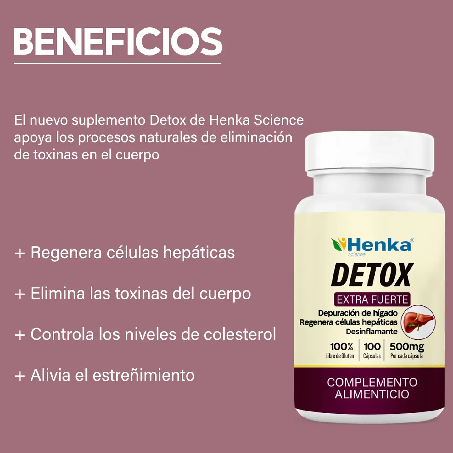 DETOX (EXTRA FUERTE) – 100 CÁPSULAS | HENKA 2