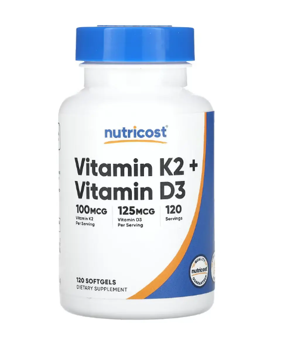 Nutricost, Vitamina K2 y vitamina D3, 120 cápsulas blandas 1