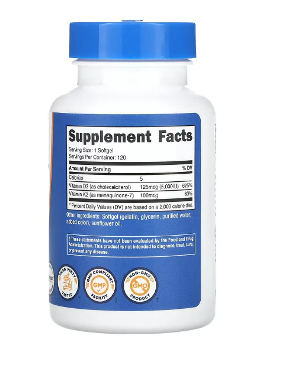 Nutricost, Vitamina K2 y vitamina D3, 120 cápsulas blandas 2