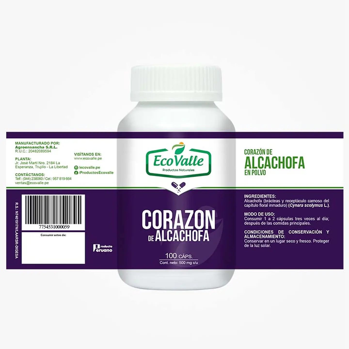 Corazón de Alcachofa Cápsulas x 500mg – 100caps 2