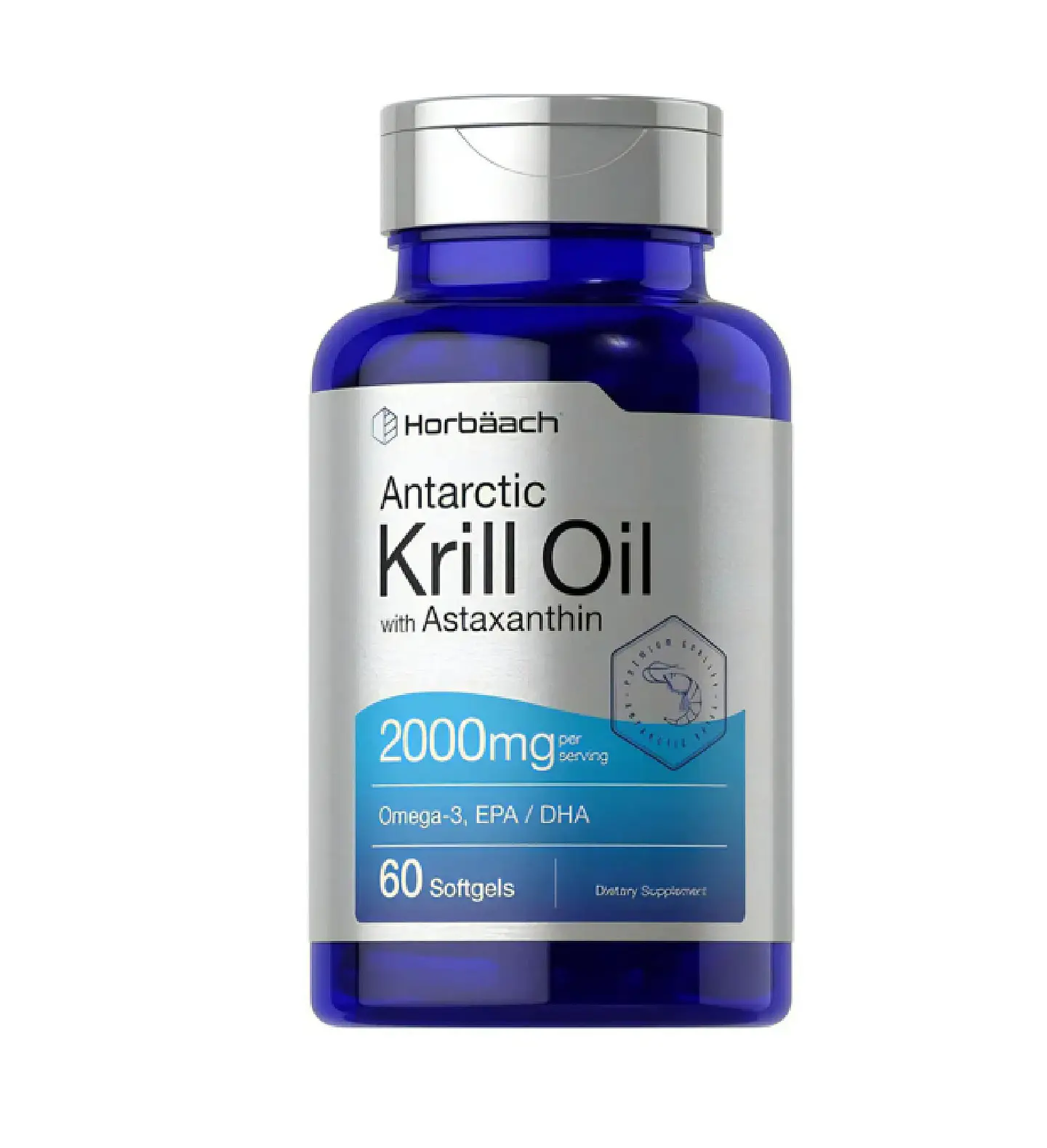 Antartic Krill Oil Astanxanthin 60 softgels 2000mg en 3 caps Horbaach 1