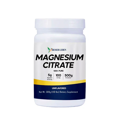 CITRATO DE MAGNESIO 100% PURO 500G SUPLEMENTO ALIMENTICIO