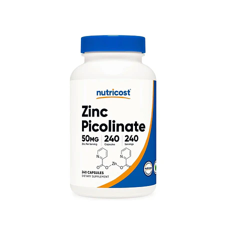 ZINC NUTRICOST PICOLINATE 50 MG PICOLINATO SISTEMA INMUNE 240 CAPSULAS