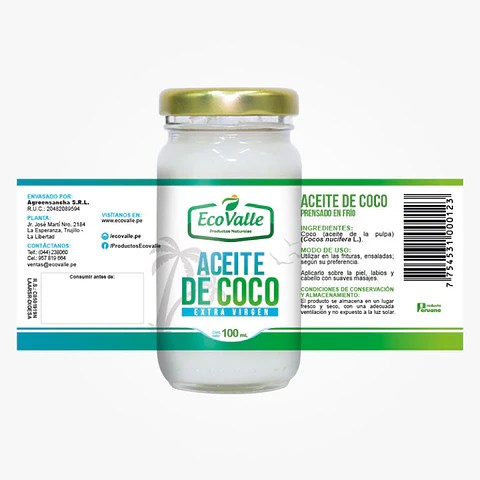 Aceite de Coco frasco x 100mL