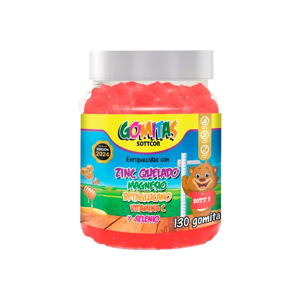 Gomitas Para Niños Zinc Quelado 130 Gomitas Sottcor 1