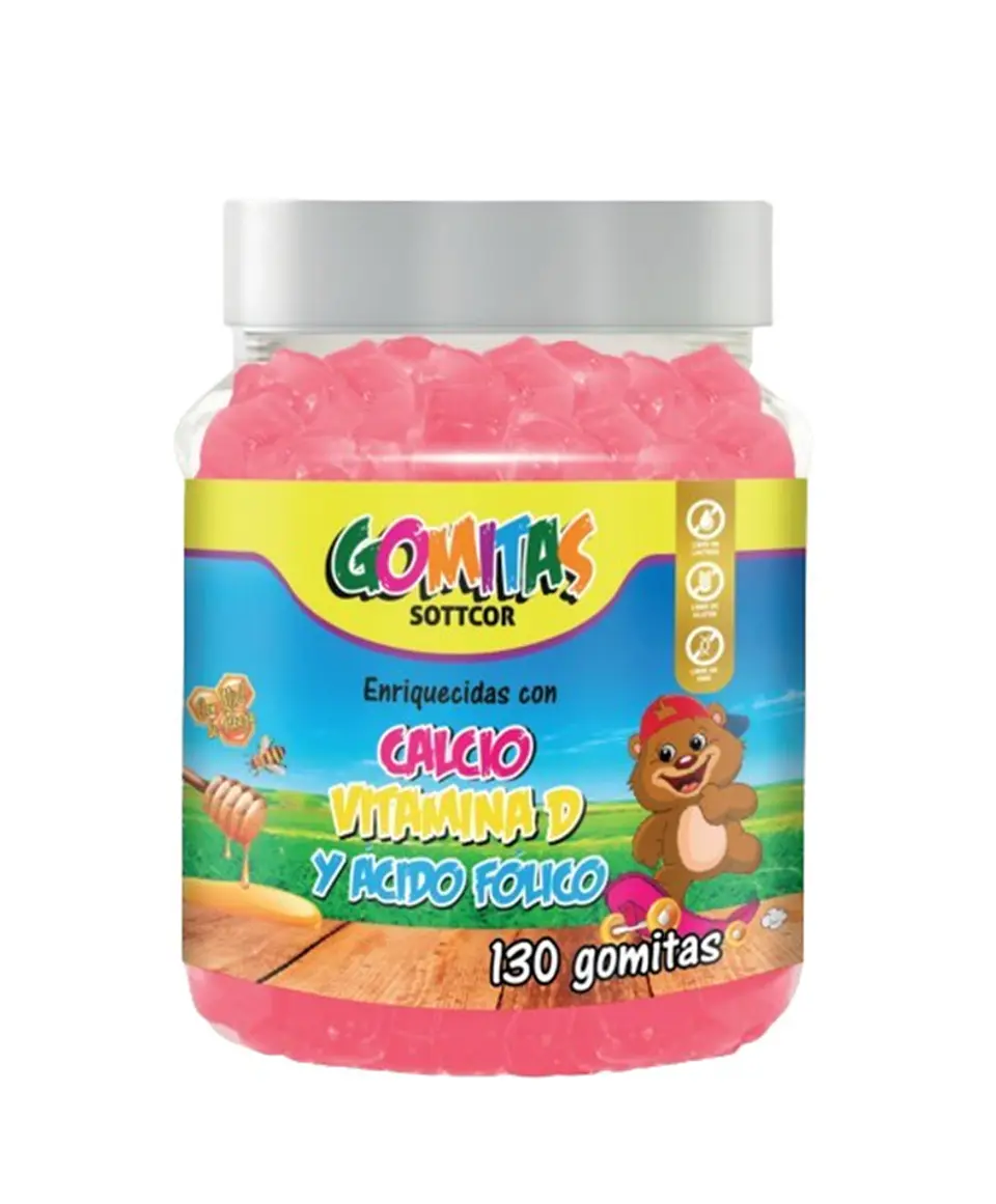 Sottcor Gomitas Niños Calcio Vitamina D Acido Folico X 130 Und 1