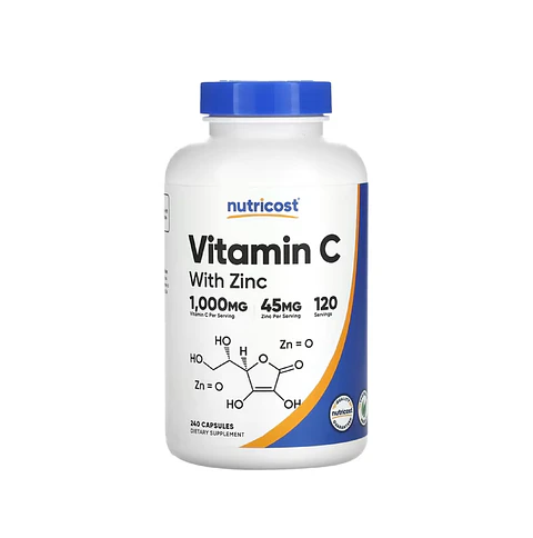 Vitamina C Nutricost 1000Mg + Zinc 240 Cápsulas