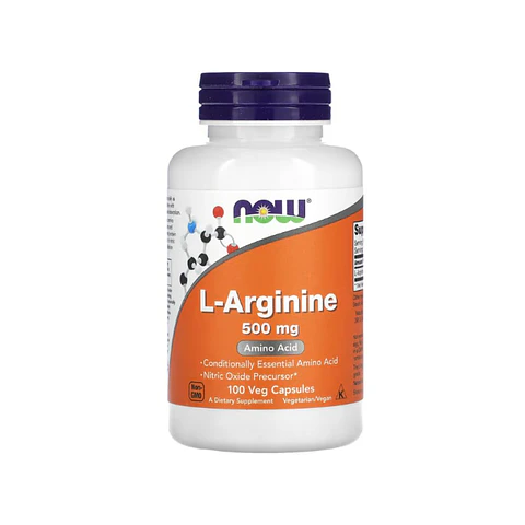 NOW Foods, L-arginina, 500 mg, 100 cápsulas vegetales