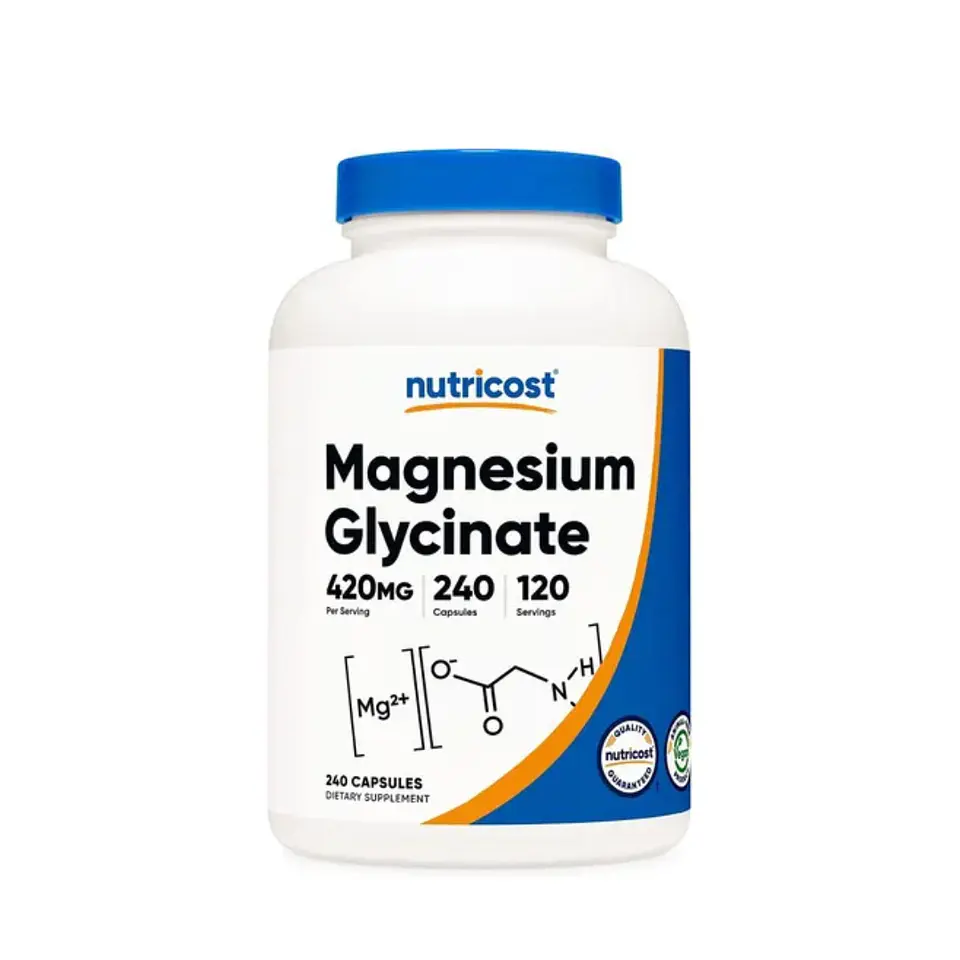 Magnesium Glycinate 240 Cap. - Nutricost Sabor Sin Sabor 1