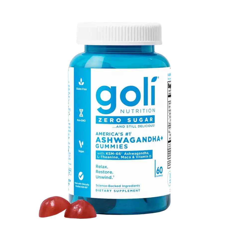 Goli Nutrition Ashwagandha Zero Sugar Vegan Gummies, 60 GUMMIES 1