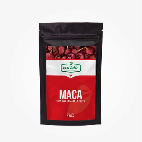 Maca roja gelatinizada en polvo bolsa x 100g