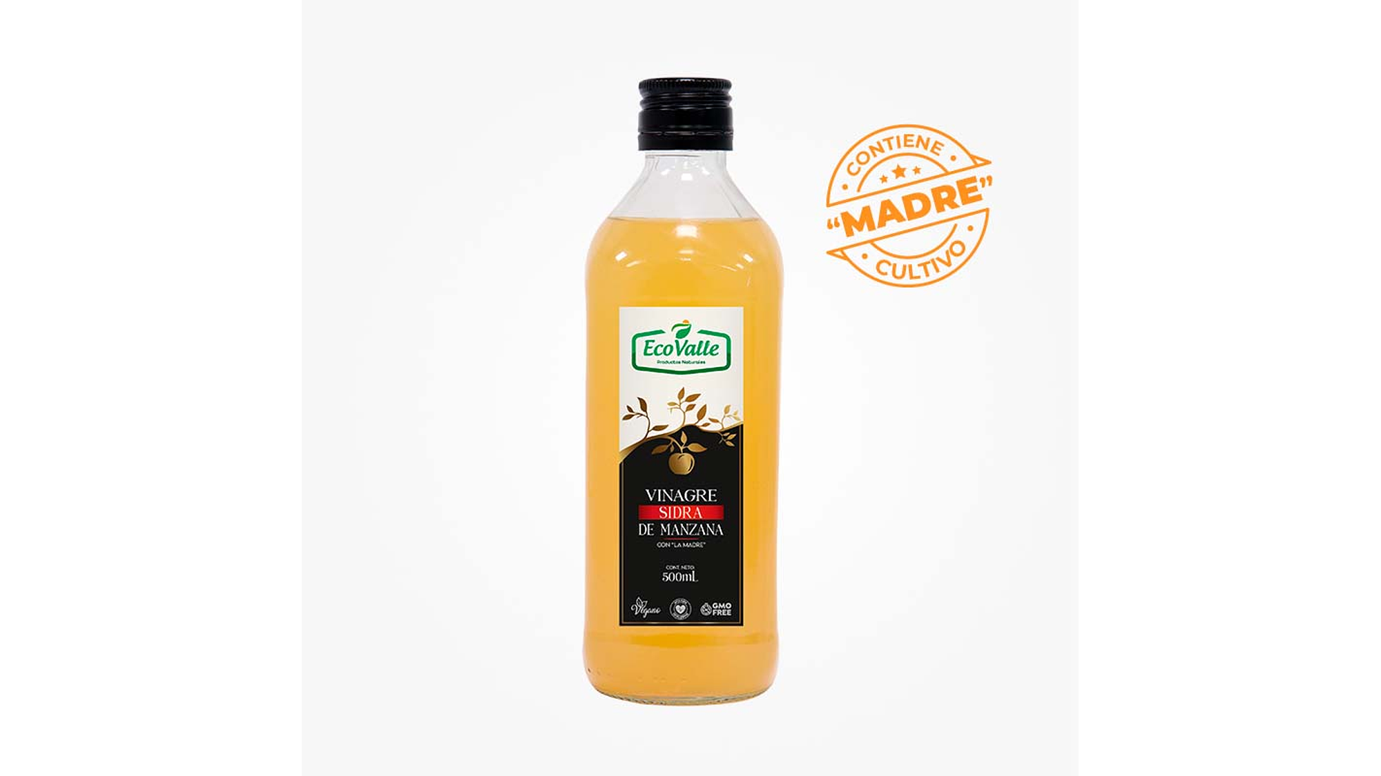 Vinagre sidra de Manzana c/cultivo madre x 500mL 1