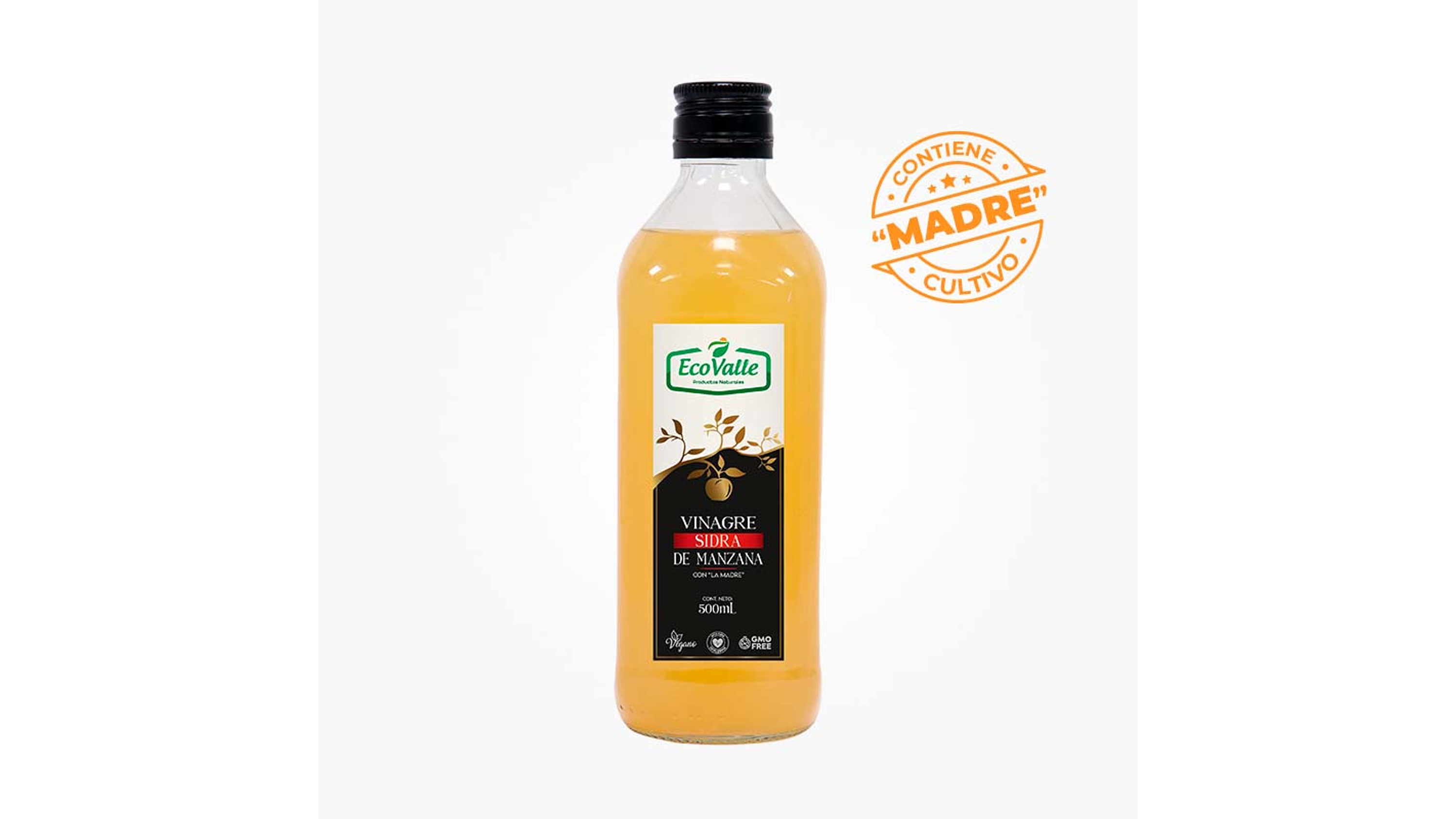 Vinagre sidra de Manzana c/cultivo madre x 500mL 1