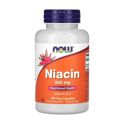 Niacina, 500 mg, 100 cápsulas vegetales