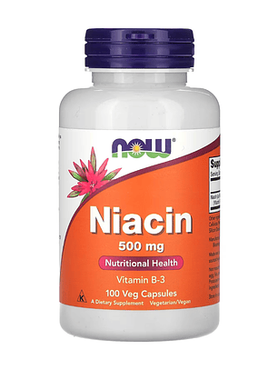 Niacina, 500 mg, 100 cápsulas vegetales