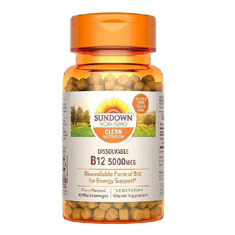 Vitamina B12 90 tabletas disolubles x 5000 mcg (Sublingual) - Sundown