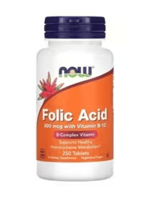 Ácido fólico, 800 mcg, 250 comprimidos