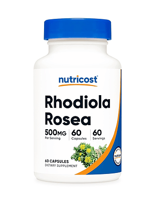 Rhodiola Rosea 500 mg, 60 cápsulas vegetarianas-NUTRICOST