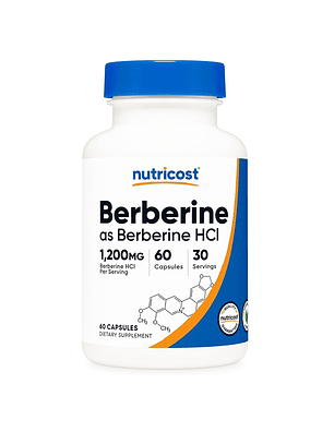 Berberina, 60 cápsulas (600 mg por cápsula) NUTRICOST