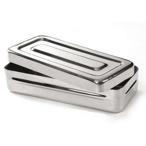 Caja de acero inoxidable economica de 17x6x4cm.